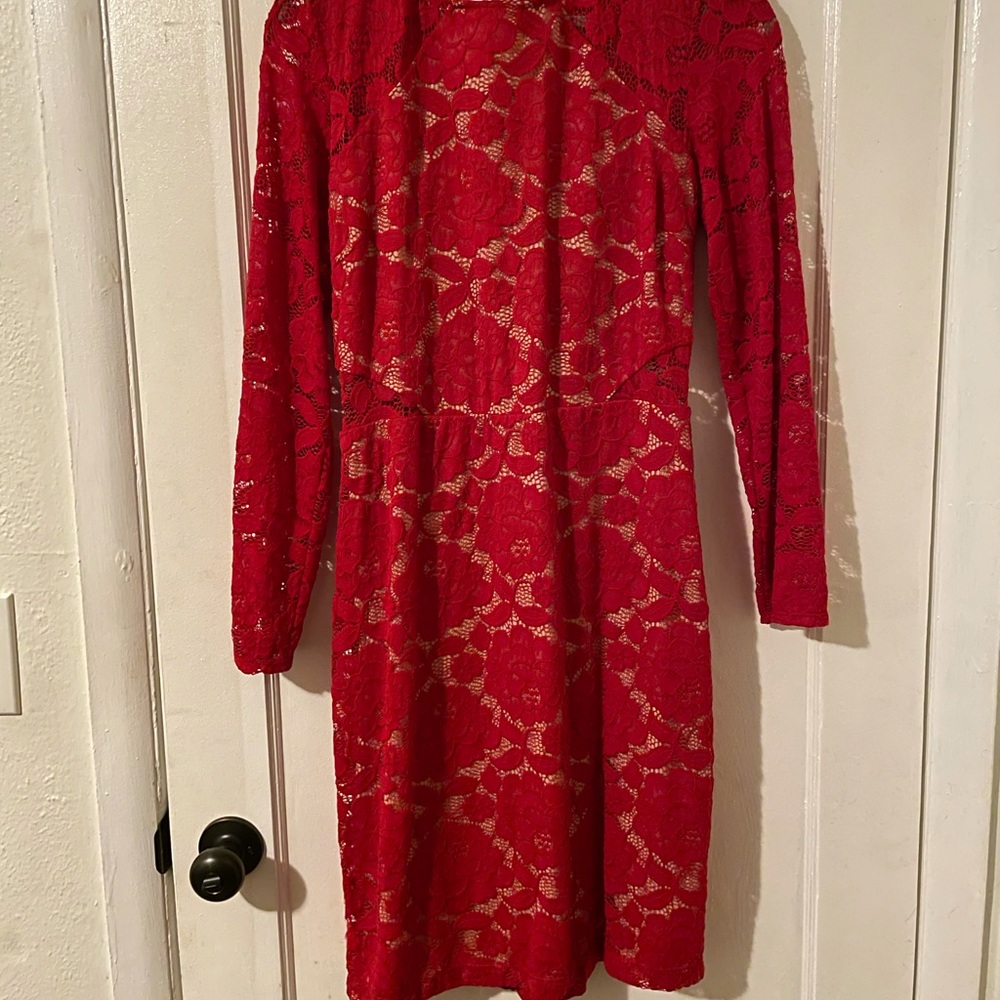 Red lace dress